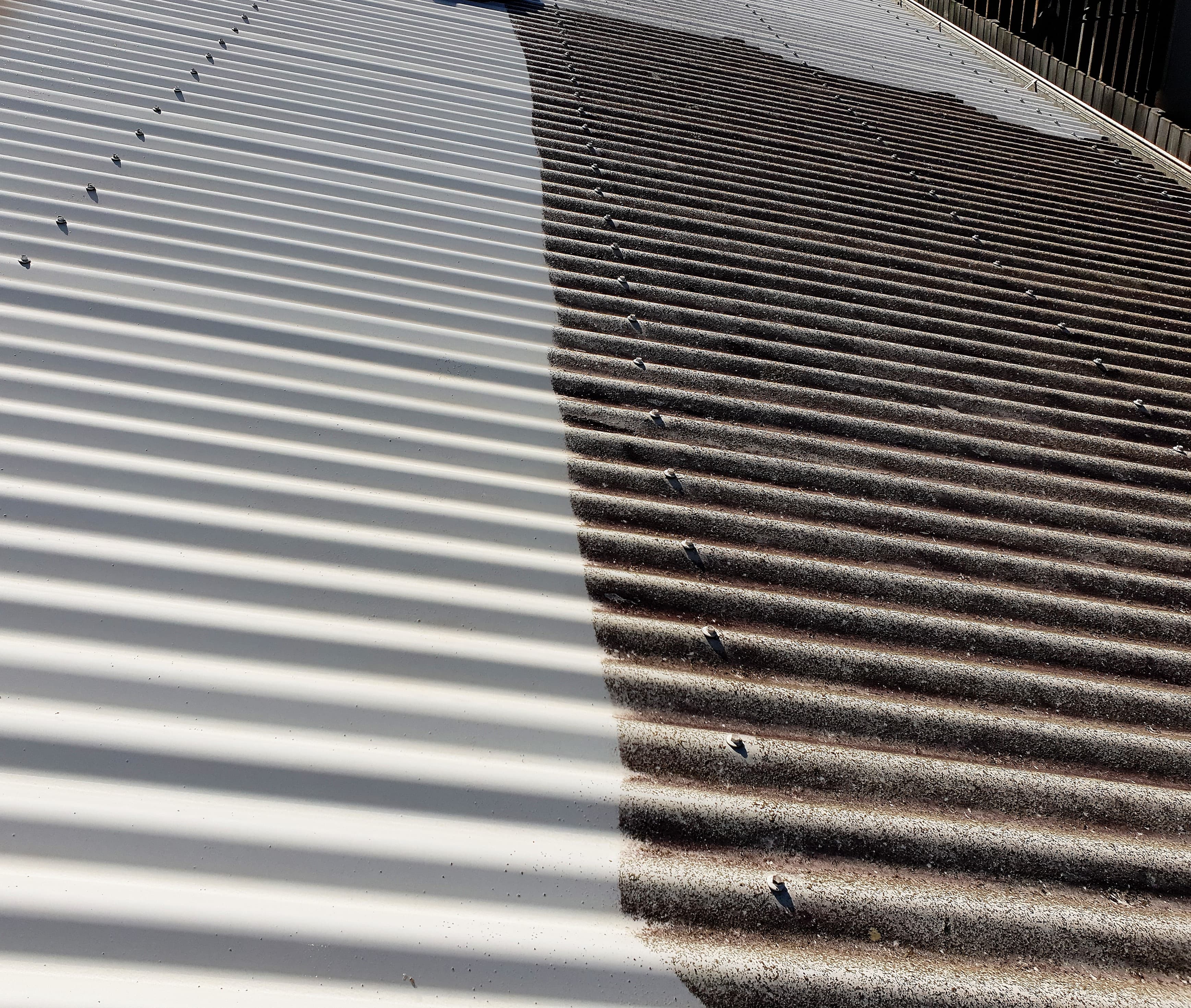 Roof soft wash before and after